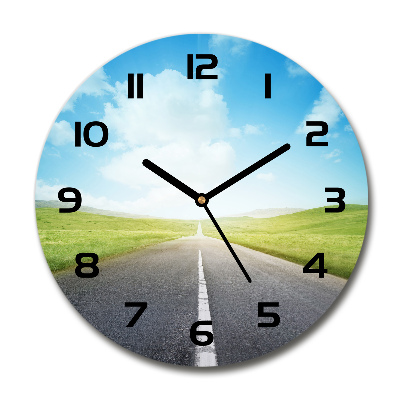 Reloj redondo pared El camino a través del prado