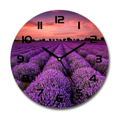 Reloj redondo pared campo de lavanda