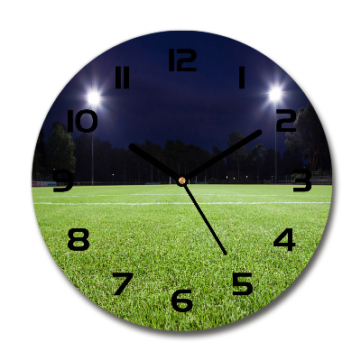 Reloj de pared redondo campo de fútbol