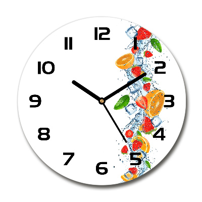 Reloj de cristal redondo Fruta con hielo