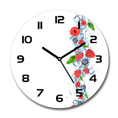 Reloj de pared redondo Frutos del bosque con hielo