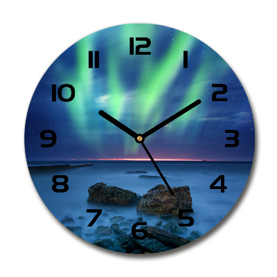 Reloj de cristal redondo Auroras boreales
