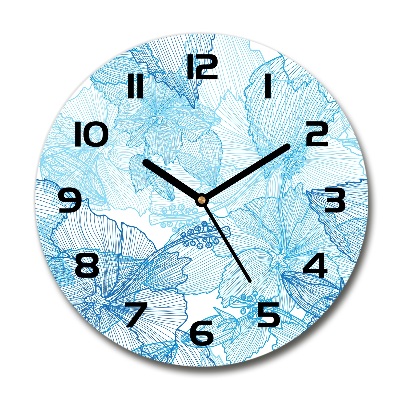 Reloj de cristal redondo flores hawaianas
