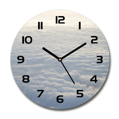 Reloj de cristal redondo Vuelo sobre las nubes