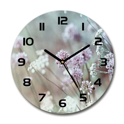 Reloj de cristal redondo flores silvestres