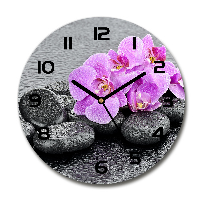 Reloj de pared redondo Piedras de orquídea