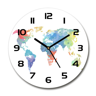 Reloj de cristal redondo Mapa del mundo