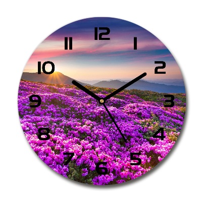Reloj de pared redondo Flores en las montañas