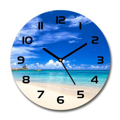 Reloj de cristal redondo Playa tropical