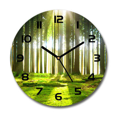 Reloj de pared redondo Bosque al sol