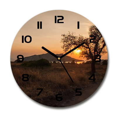 Reloj redondo pared Atardecer