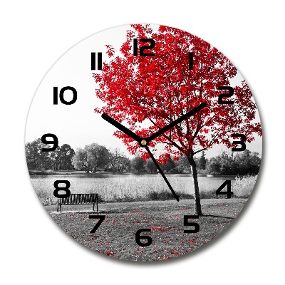 Reloj de pared redondo Árbol rojo