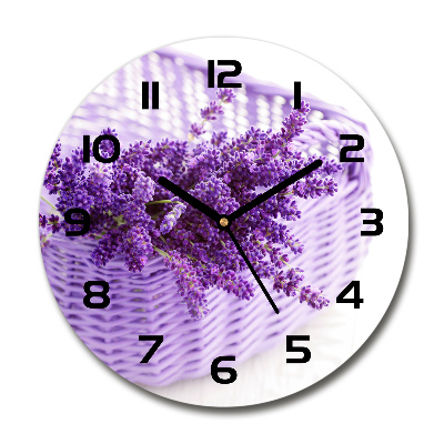 Reloj redondo pared Lavanda en una cesta