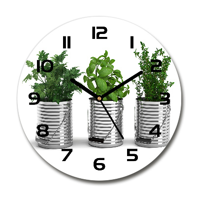 Reloj de pared redondo Plantas aromáticas
