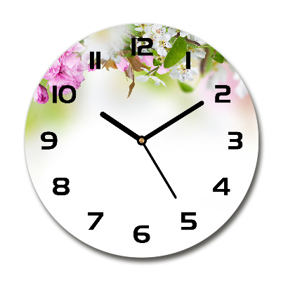 Reloj de pared redondo flores de primavera
