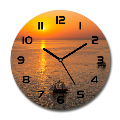 Reloj redondo pared Mar al atardecer
