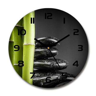 Reloj de cristal redondo Bambú