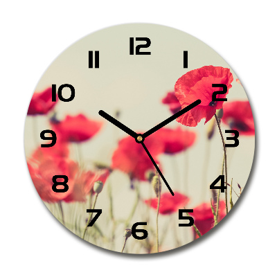 Reloj de pared redondo Amapolas de campo