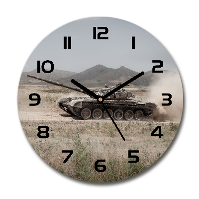 Reloj de pared redondo Tanque en el desierto