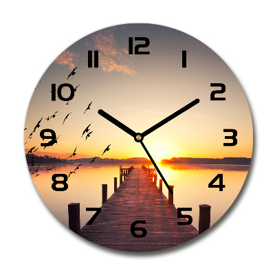 Reloj de cristal redondo Atardecer