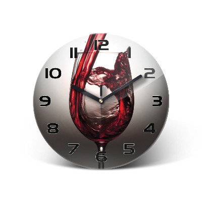 Reloj de cristal redondo Vino tinto