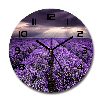 Reloj de pared redondo campo de lavanda