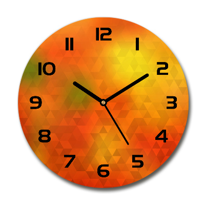 Reloj de cristal redondo Triángulos abstractos