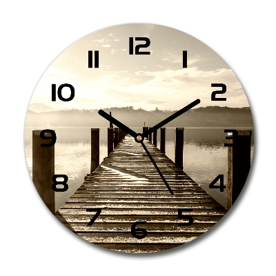Reloj redondo pared Muelle de madera