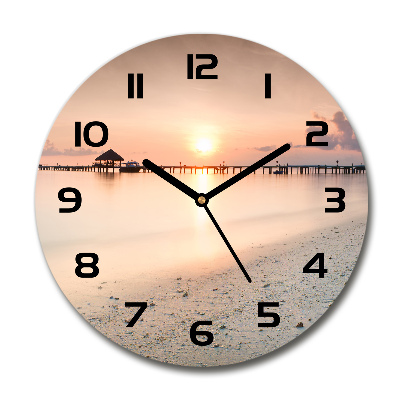 Reloj de cristal redondo Playa de Maldivas