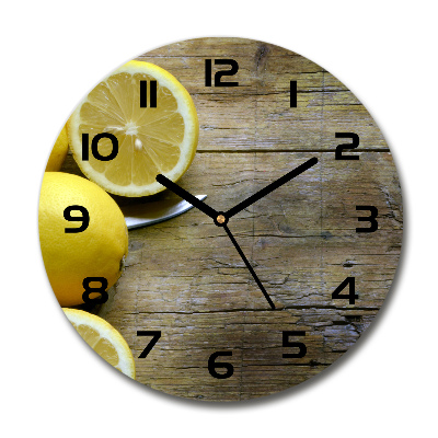 Reloj de pared redondo Limones en madera