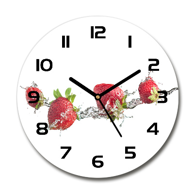 Reloj redondo pared Fresas y agua