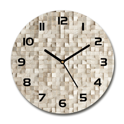 Reloj redondo pared Cubos de madera
