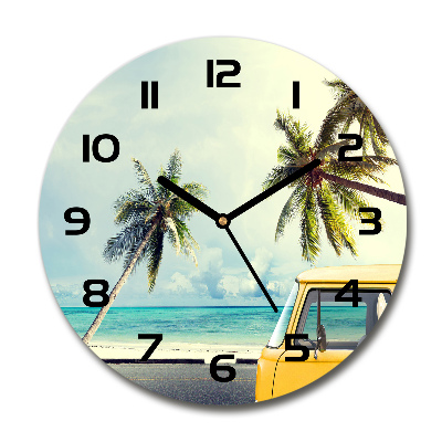 Reloj de pared redondo Playa de furgonetas