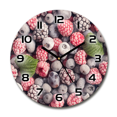 Reloj de cristal redondo Frutos del bosque congelados
