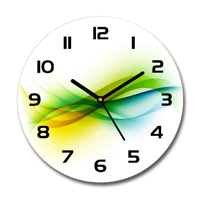 Reloj de cristal redondo Ondas abstractas