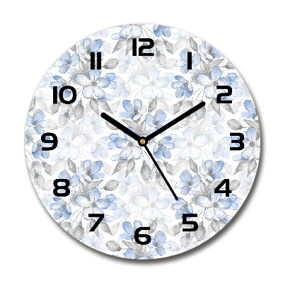 Reloj de pared redondo flores delicadas