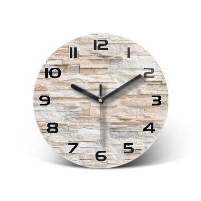 Reloj redondo pared pared de ladrillos