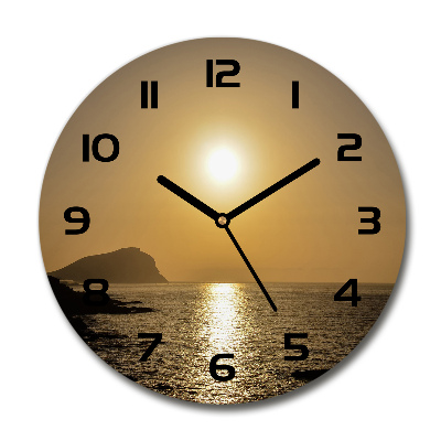 Reloj de cristal redondo Mar al atardecer