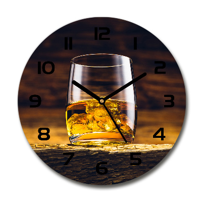Reloj de cristal redondo Bourbon en un vaso