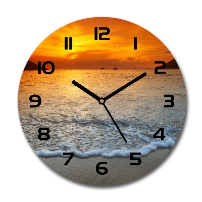 Reloj redondo pared Mar al atardecer