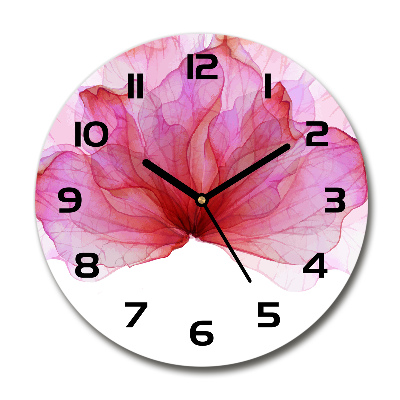 Reloj de pared redondo Flor rosa