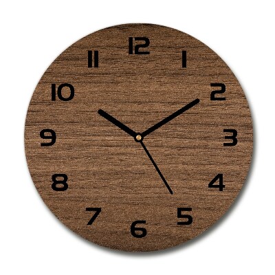 Reloj de cristal redondo Fondo de madera