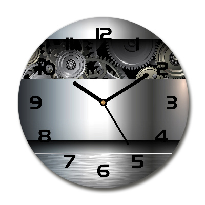 Reloj de pared redondo Abstracción de engranajes