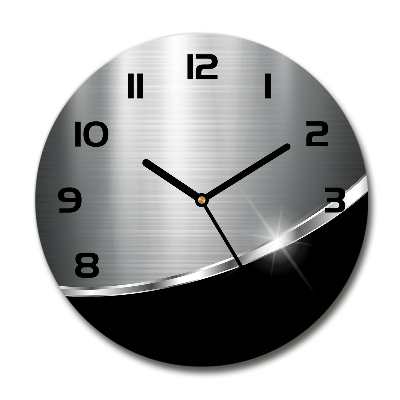 Reloj de cristal redondo Abstracción de metal