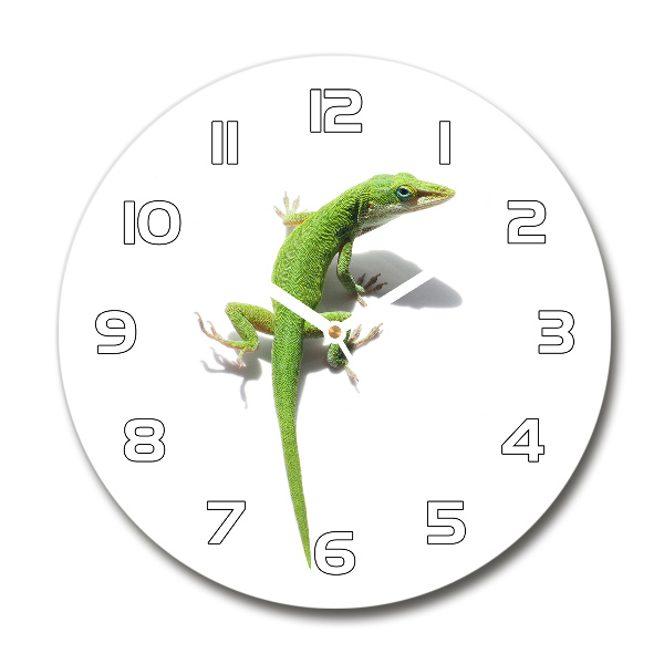 Reloj de pared redondo Lagarto verde