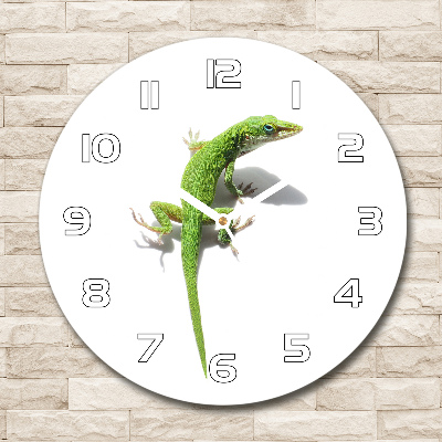 Reloj de pared redondo Lagarto verde