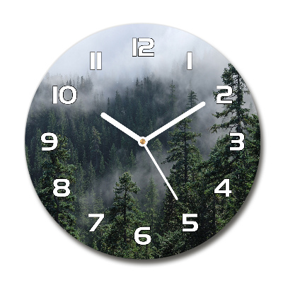 Reloj de cristal redondo Niebla del bosque