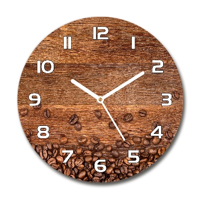 Reloj de cristal redondo Granos de café