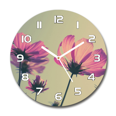 Reloj redondo pared Flores rosas