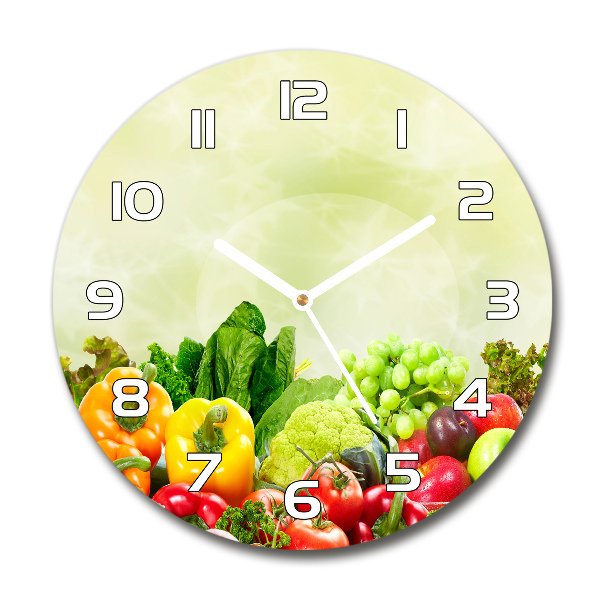 Reloj de pared redondo Verduras